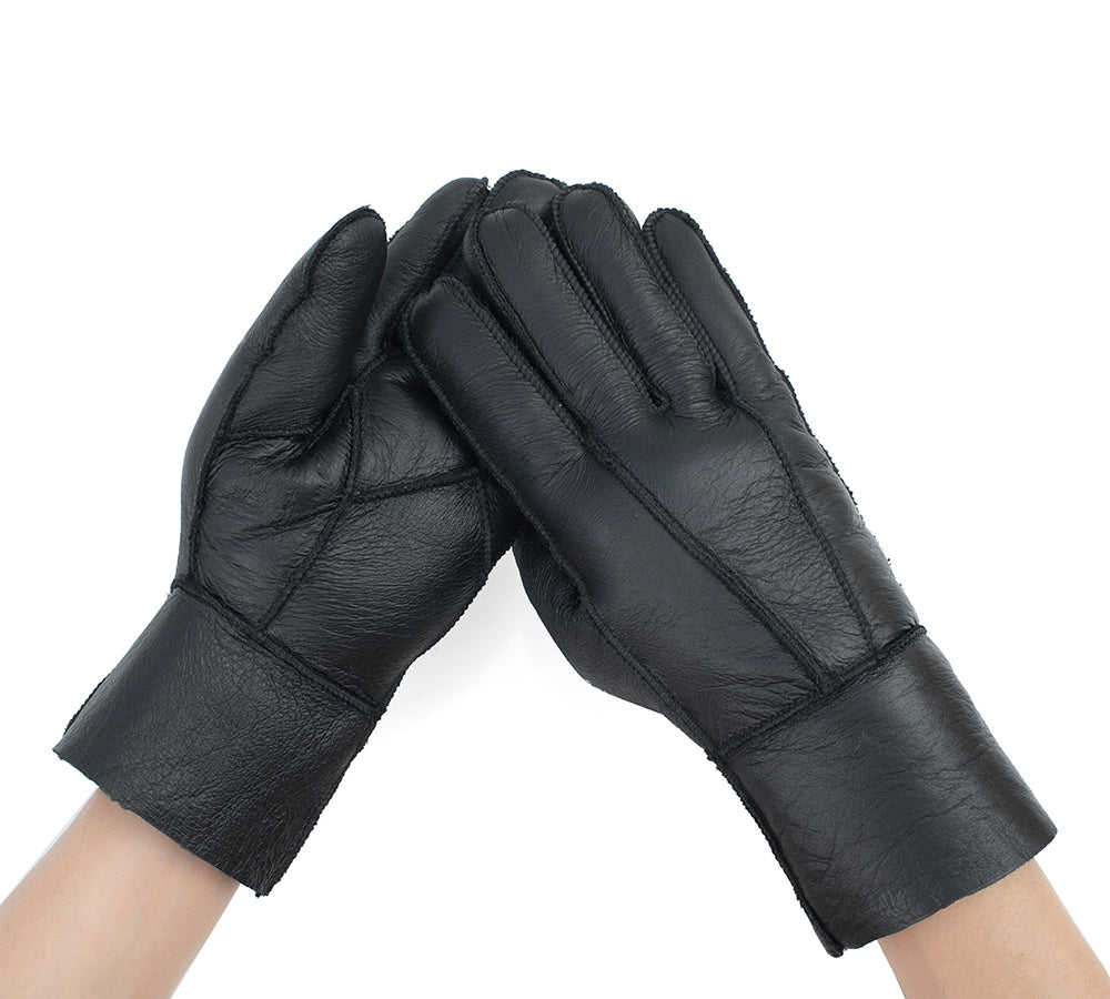 UGG Australia Black newest Sheep Skin Bow Gloves