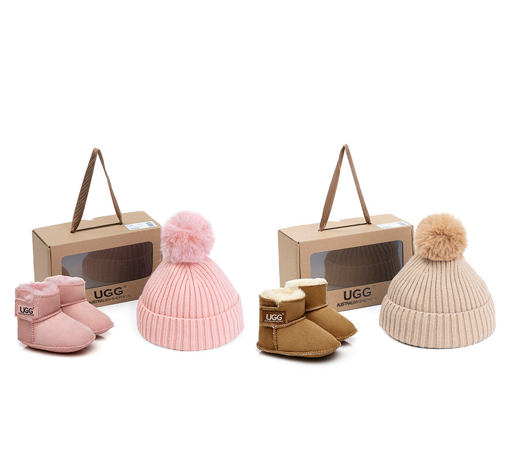 Baby Bootie Pom Pom Beanie Gift Pack