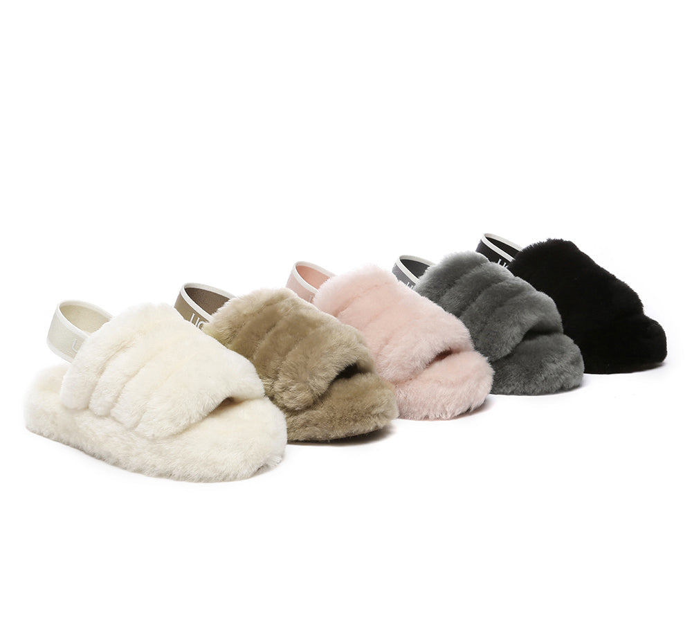 Slides - UGG Kids Fluffy Slides Slingback Puffy