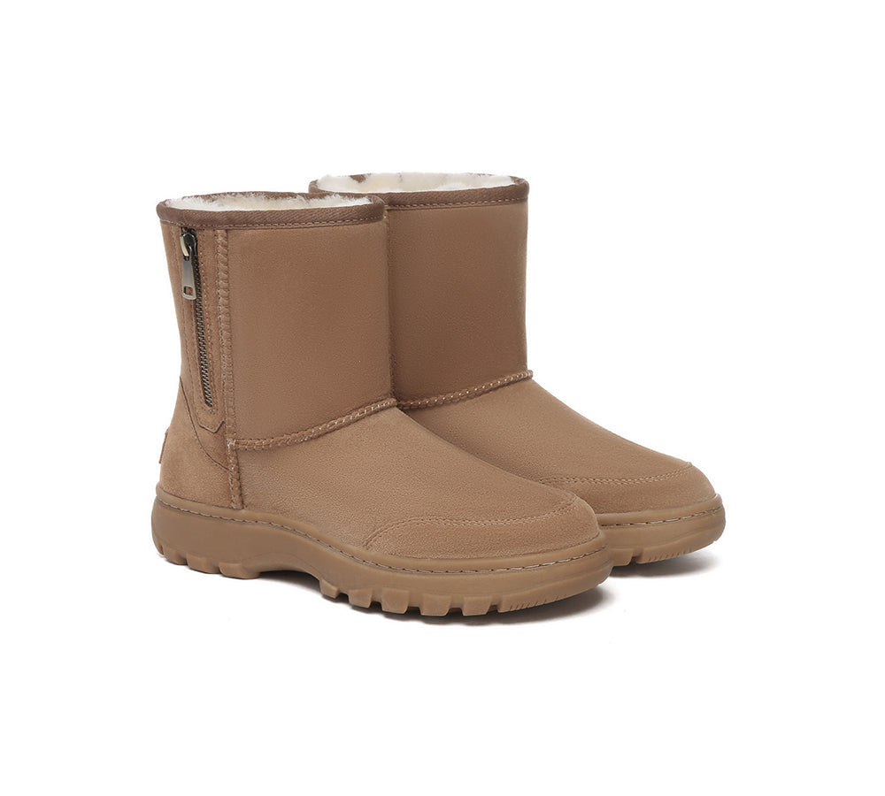 UGG Boots - UGG Boots Sheepskin Wool Zipper Short Outdoor Boots