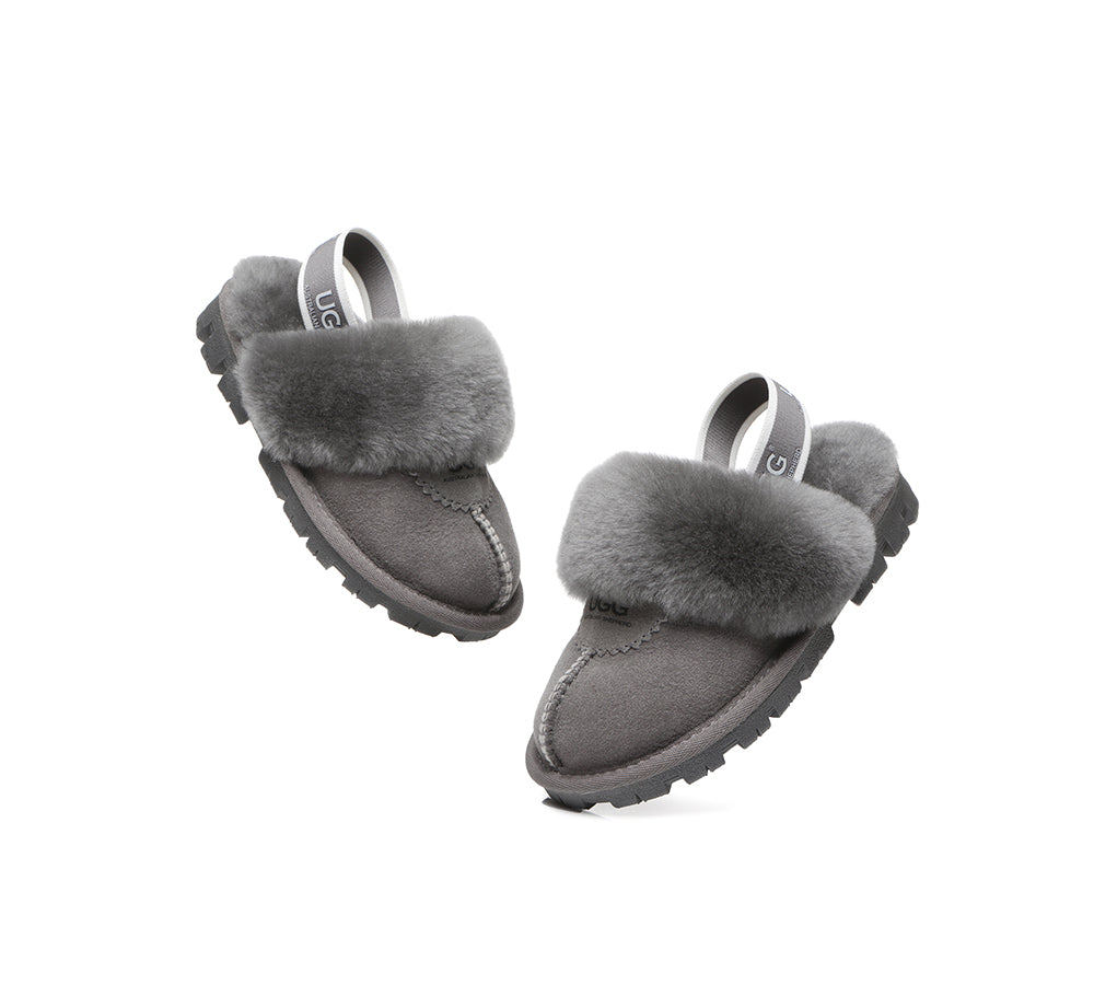 Grey ugg best sale slippers kids