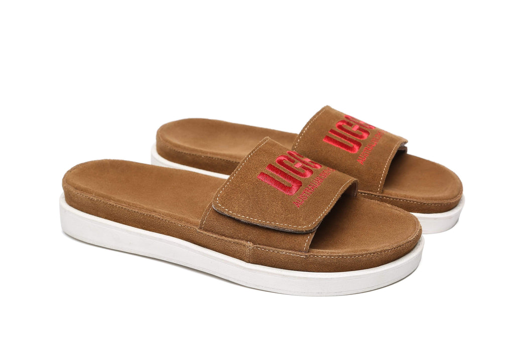 Suede discount slide slippers