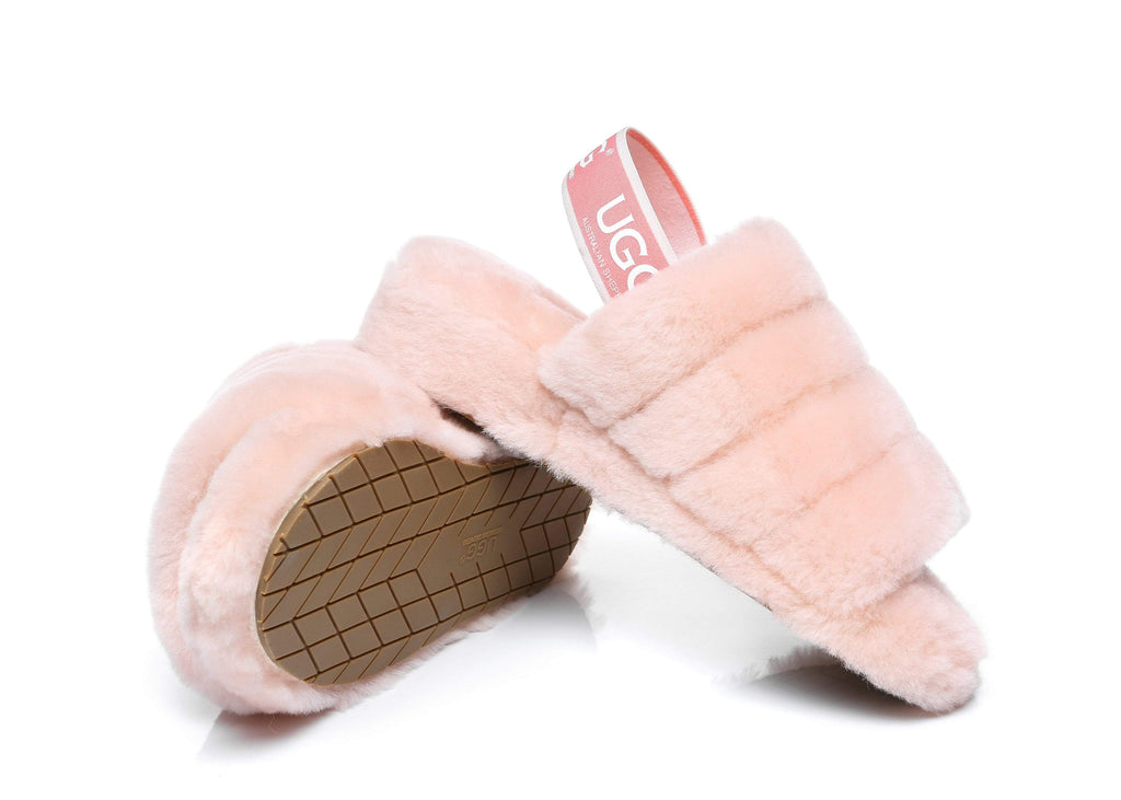 Pink fluffy ugg online slippers